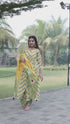 Yellow & Green Pure Cotton Jaipuri Printed And Embroidered Kurta Set With Dupatta